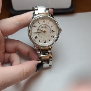Women's Classic Fossil Watch with Diamonds